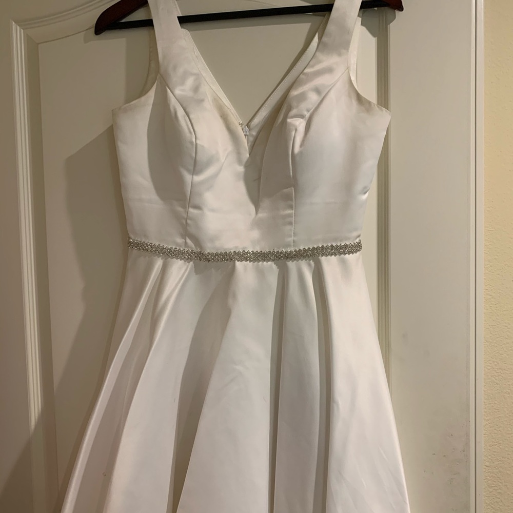 white casual formal dress